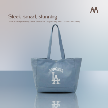 Túi MLB Vintage Lettering Denim Shopper LA Dodgers ''Sky Blue'' [3AORV025N 07SBL] - Image 1