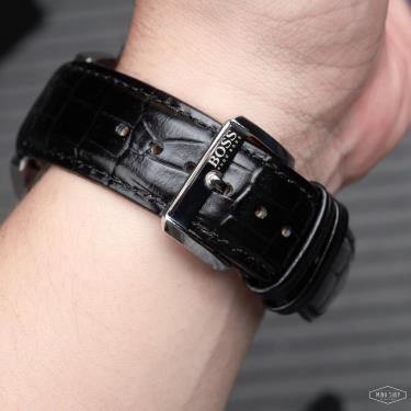 Đồng Hồ Hugo Boss Driver Chronograph Leather Black/Silve Watch ** [1512880]