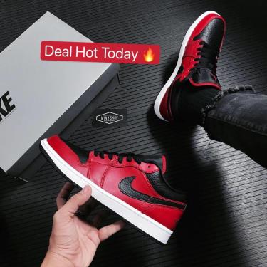 40%  Giày Nike Air Jordan 1 Low Black/Red ** [553558 605]