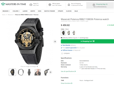 💲 Royal 💲 Hàng Chính Hãng Maserati Potenza Automatic Dial Watch Black/Metallic 2021** R8821108036 💲 Royal 💲 Hàng Chính Hãng Maserati Potenza Automatic Dial Watch Black/Metallic 2021** R8821108036