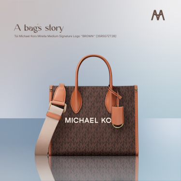 Túi Michael Kors Mirella Medium Signature Logo ''BROWN'' [35R5G7ZT2B] - Image 1