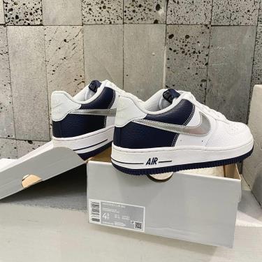 Nike Air Force 1 Low GS White Metallic Silver Midnight Navy DQ6048-100