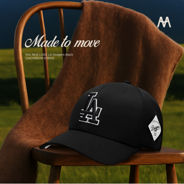 Nón MLB LOGO LA Dodgers Black [3ACP8501N 07BKS] - Image 1