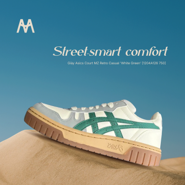 Giày Asics Court MZ Retro Casual 'White Green' [1204A126 750] - Image 1