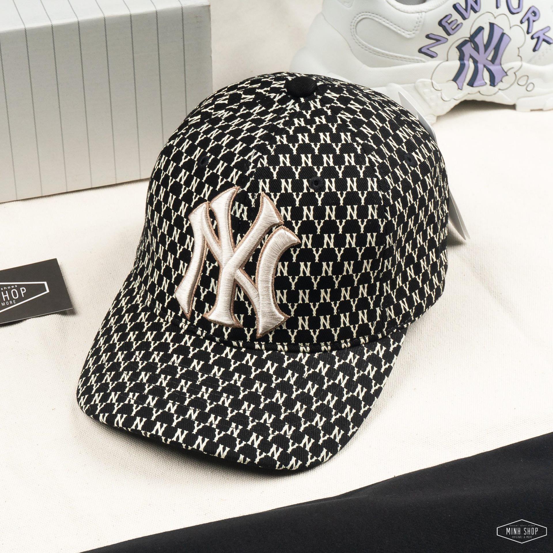 Mũ MLB Monogram Diamond Structure Ball Cap New York Yankees   soiauthenticvn