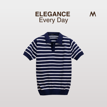 Áo Polo FRANCIS MANTINI Cotton  'navy/ white' - Image 1