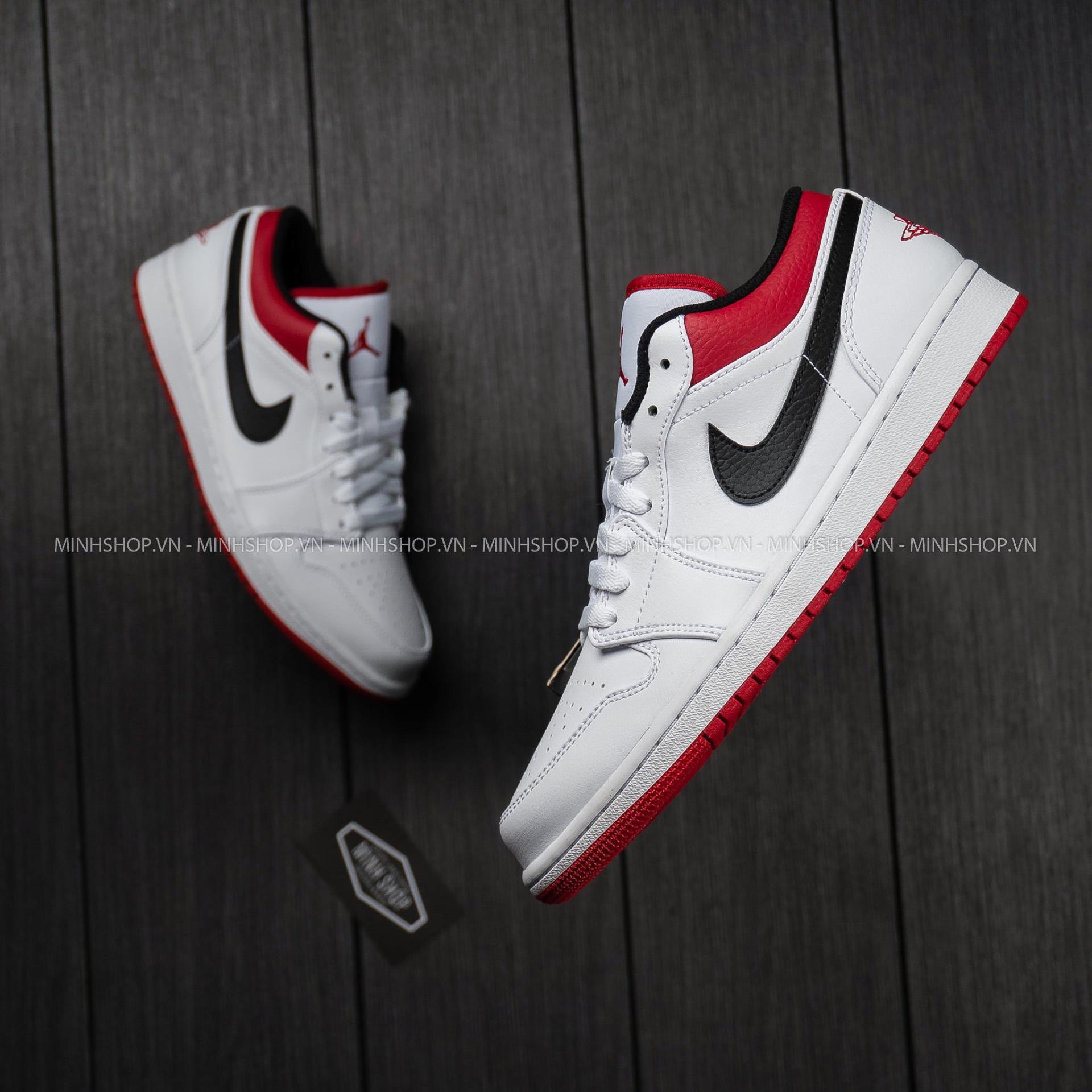 Minhshop.vn - GiÃ y Nike Air Jordan 1 Low White University Red Black [553558-118] [O]