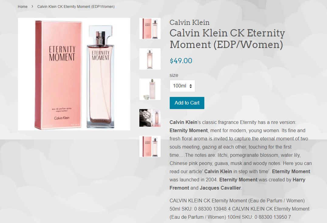 Nước hoa Eternity for women Aqua - Calvin Klein