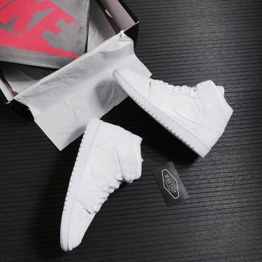 -1XXX K 👈 Giày Nike Jordan 1 Mid Triple White 2.0 [O] ** [554724 130]