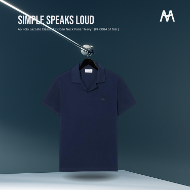 Áo Polo Lacoste Classic Fit Open Neck Paris ''Navy'' [PH0084 51 166 ] - Image 1