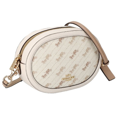 COACH C4057 CAMERA BAG WITH HORSE AND CARRIAGE DOT popular PRINT IN CREAM