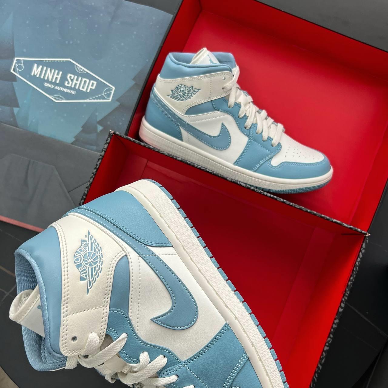 Minhshop.vn - Giày Nike Air Jordan 1 Mid University Blue [BQ6472 141]