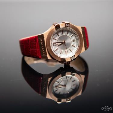 ☀️ polite ☀️  Maserati Potenza Chronograph Silver Dial Ladies Watch Red  [R8851108501]