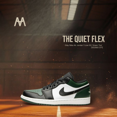 ~Sale Giày Nike Air Jordan 1 Low GS 'Green Toe' [553560 371] - FLAW_ Discount - Image 1