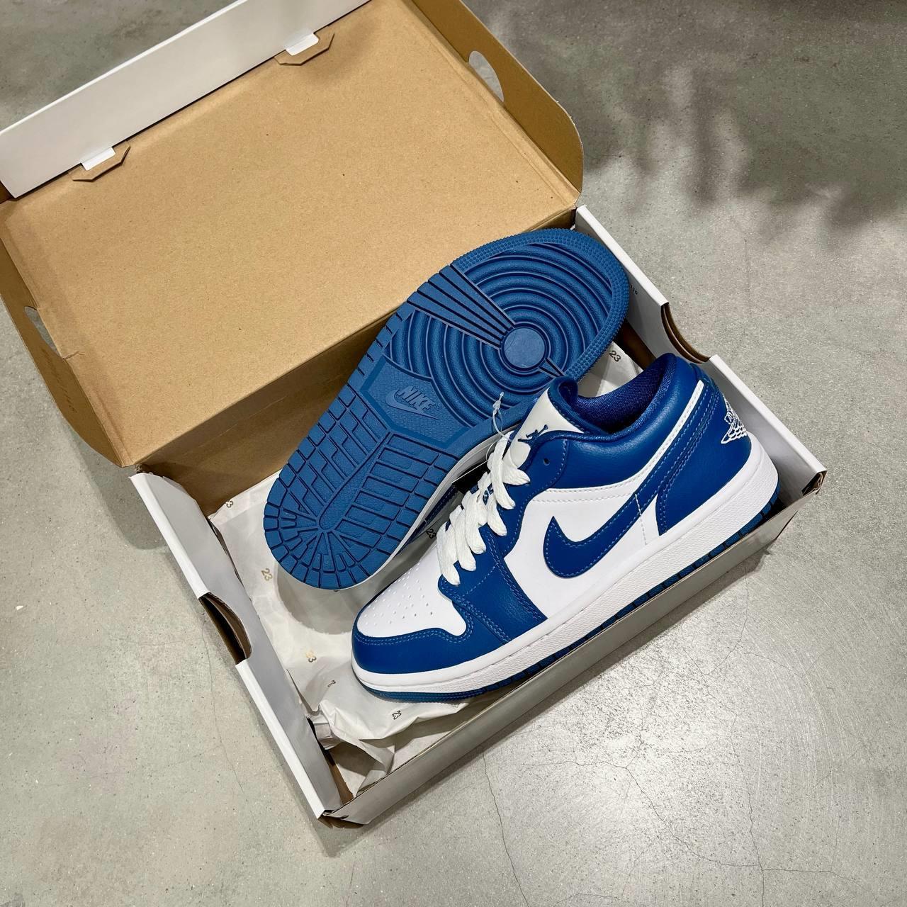 Minhshop.vn - Giày Nike Jordan 1 Low White Dark Marina Blue