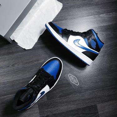 Hàng Chính Hãng Nike Air Jordan 1 Mid 'Royal BLue' CUST  2020**