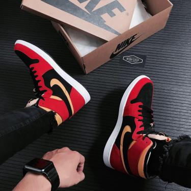 --1XXX summer  Giày Nike Air Jordan 1 High Zoom Air CMFT Black Chile Red ** [CT0978 006]