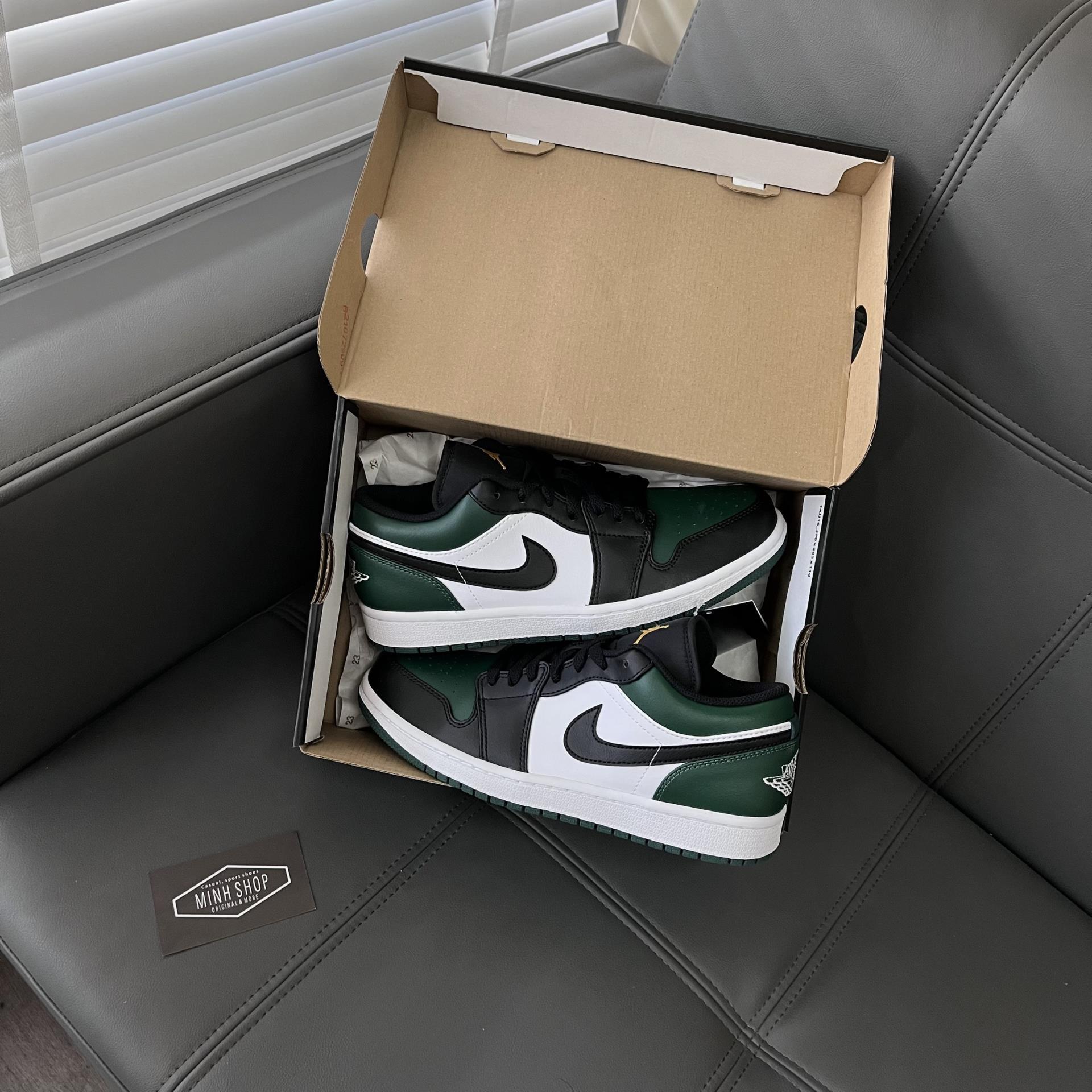 Minhshop.Vn - Giày Nike Air Jordan 1 Low Green Toe [553558 371] [ O ]