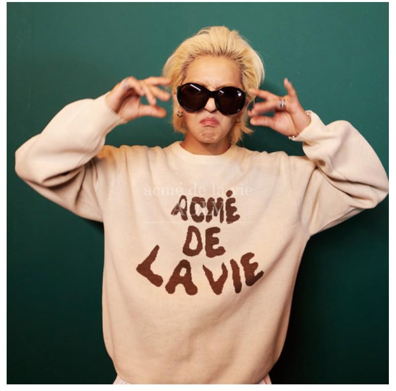 ADLV FRONT FULL LOGO KNIT BEIGE