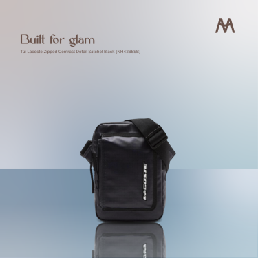 Túi Lacoste Zipped Contrast Detail Satchel Black [NH4265SB] - Image 1