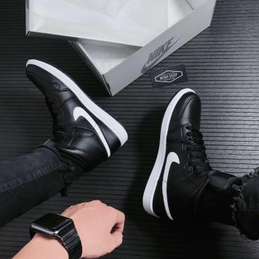 Giày Nike Air Jordan 1 Mid 'Black White' ** [BQ6472-011]