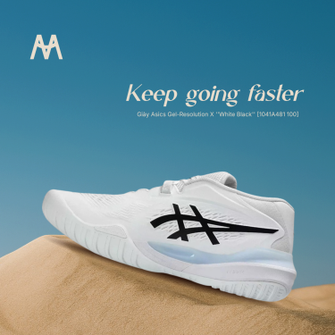 Giày Asics Gel-Resolution X ''White Black'' [1041A481 100] Training / Pickleball / Tennis - Image 1