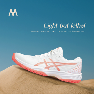 Giày Asics Gel-Game 9 CLAY/OC ‘'White Sun Coral’' [1042A217 104] Training / Pickleball / Tennis - Image 1