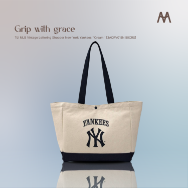 Túi MLB Vintage Lettering Shopper New York Yankees ''Cream'' [3AORV015N 50CRS] - Image 1