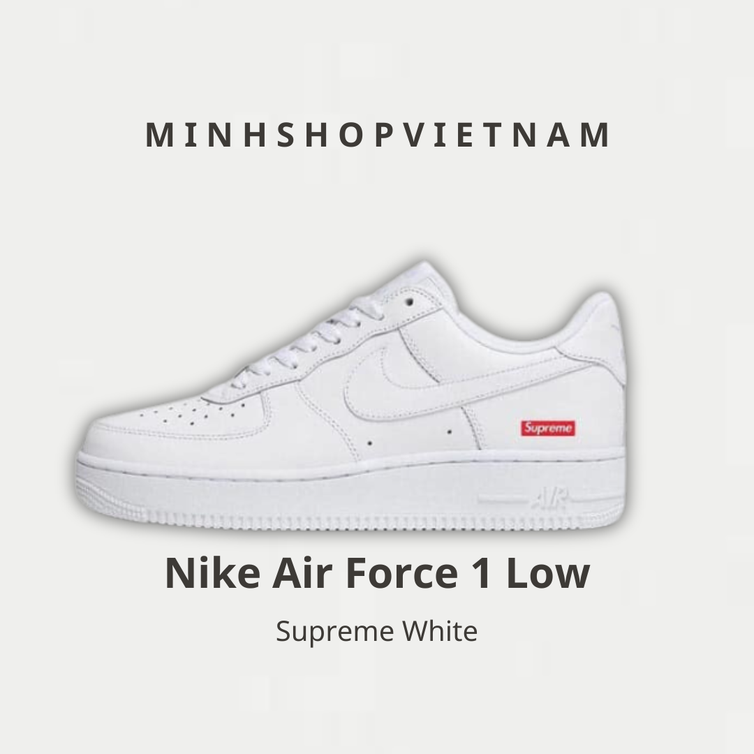 Minhshop.vn - Giày Nike Air Force 1 Low Supreme White [CU9225 100]