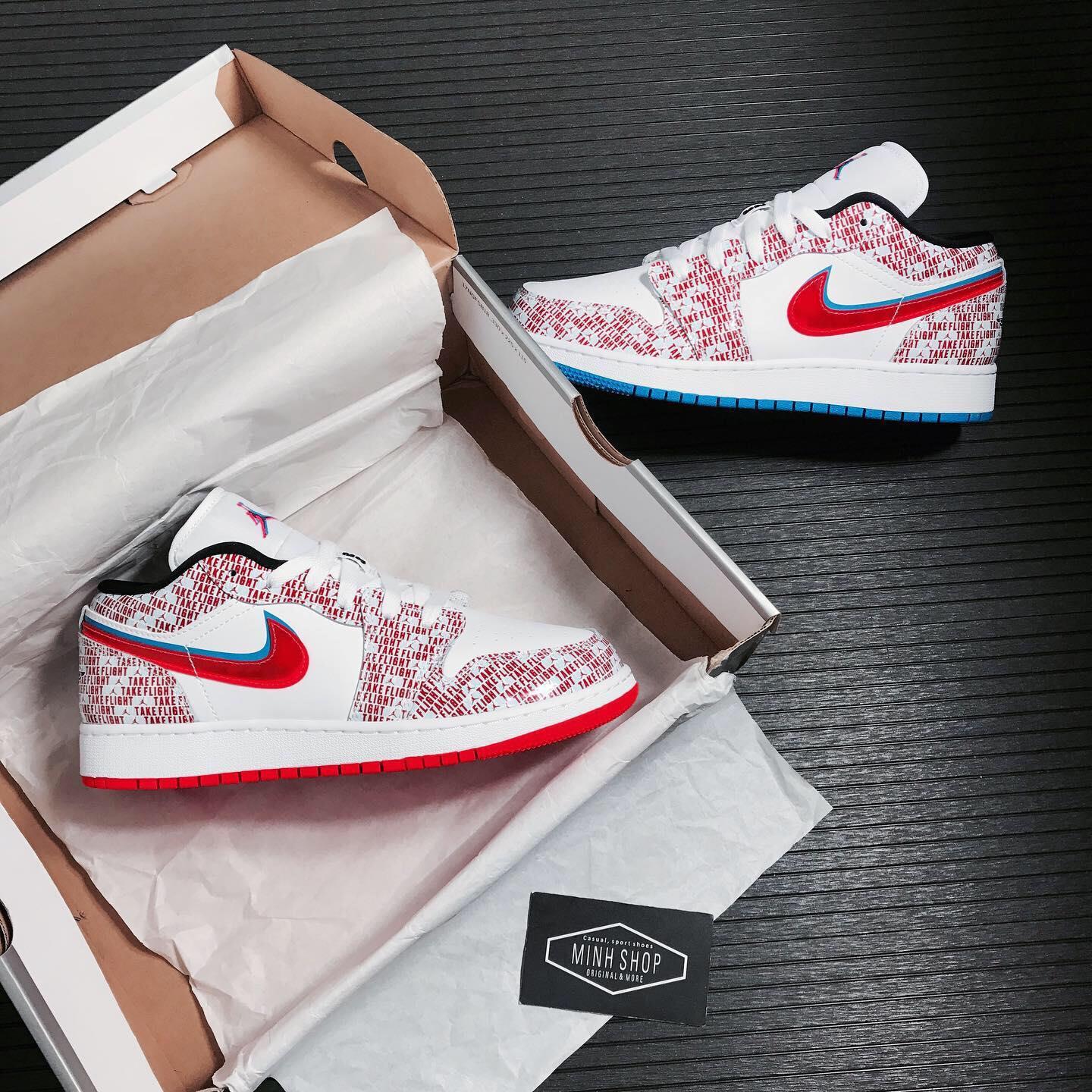 Minhshop.vn - -1XXX Giày Nike Air Jordan 1 Low SE Take Flight GS [DD1527  114]