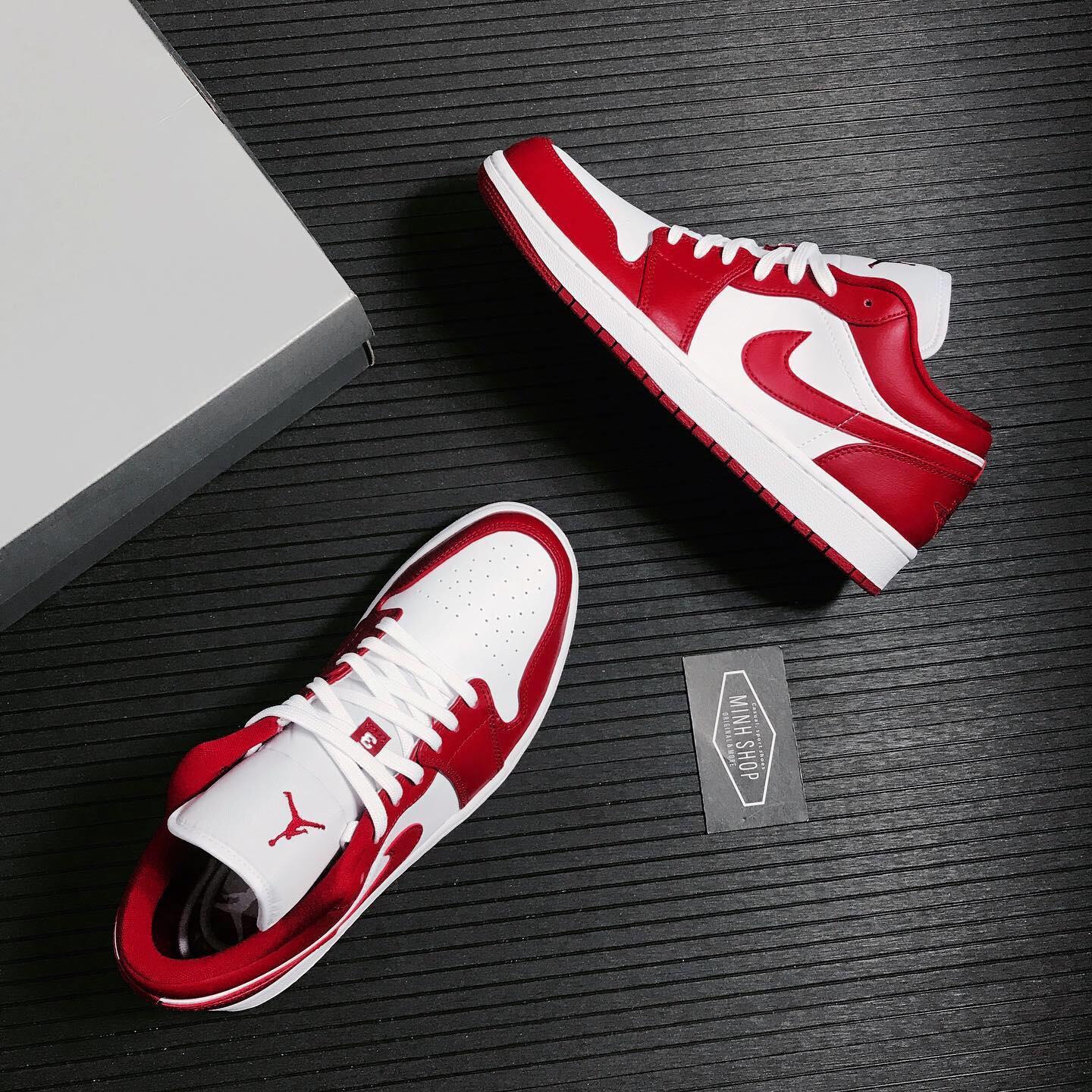 Minhshop.vn - -1XXXK SALE OFF Giày Nike Jordan 1 Low Gym Red White