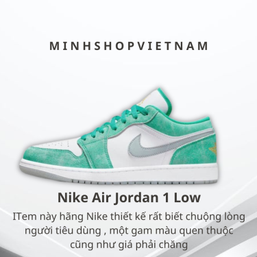 Minhshop.Vn - Giày Nike Air Jordan 1 Low Se 'New Emerald' [Dn3705 301]