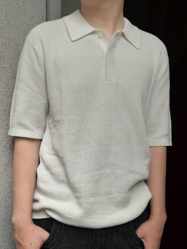 Áo Polo Calvin Klein Smooth Cotton Waffle ''Grey'' [40BM304 100] - Image 1