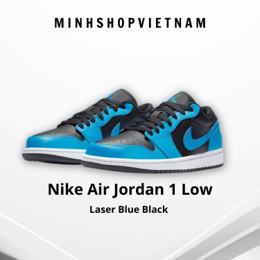 Giày Nike Air Jordan 1 Low Laser Blue Black  [553558 410]