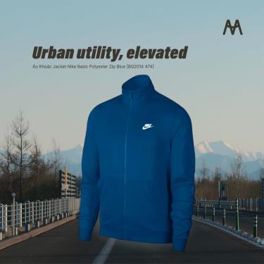 Áo Khoác Jacket Nike Basic Polyester Zip Blue [BQ2014 474] - Image 1
