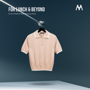 Áo Polo FRANCIS MANTINI  Brown/White - DISCOUNT GIÁ 2.9 - Image 1