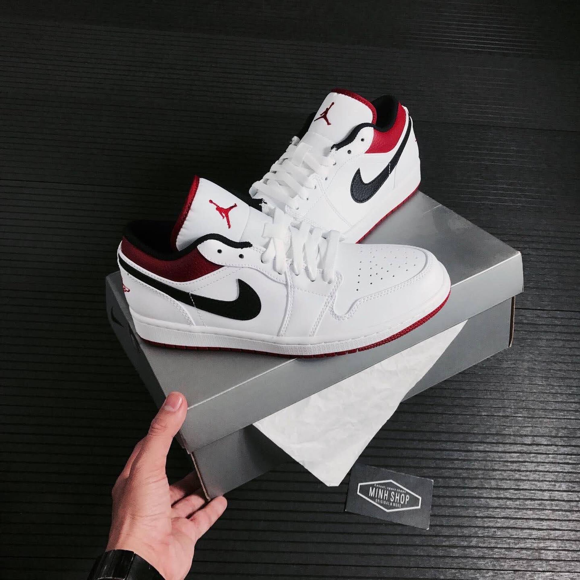 Minhshop.vn - GiÃ y Nike Air Jordan 1 Low White University Red Black [553558-118] [O]