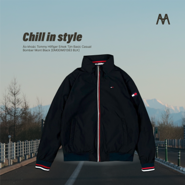 Áo khoác Tommy Hilfiger Erkek Tjm Basic Casual Bomber Mont Black [DM0DM01383 BLK] - Image 1