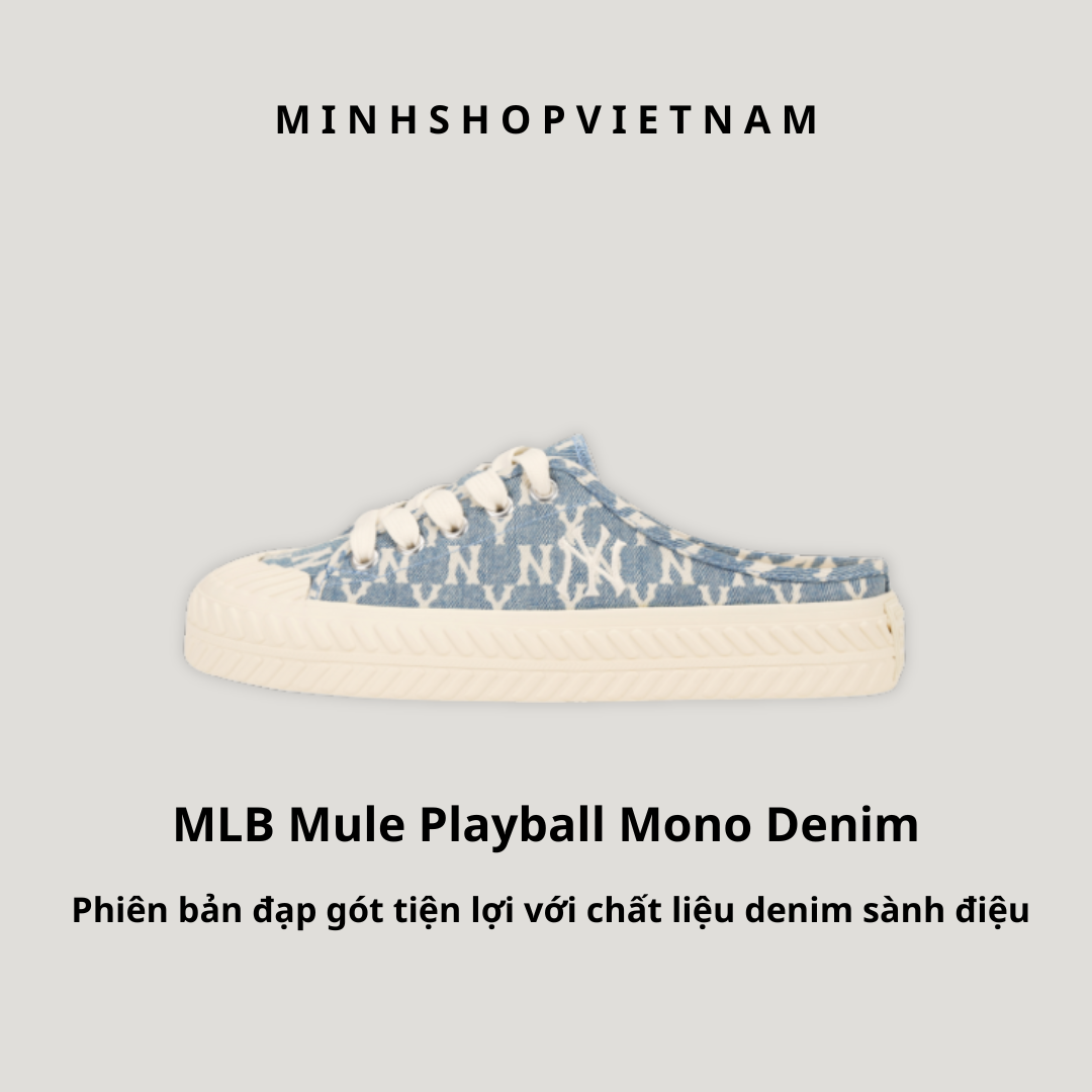 Giày MLB Playball Mono Denim New York Yankees 32SHPM11150N