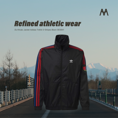 Áo Khoác Jacket Adidas Trefoil 3-Stripes Black GE0841 - Image 1