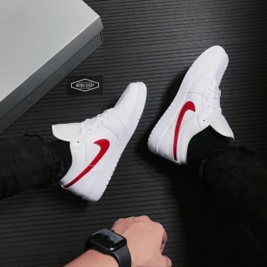 -1XXX K Giày Nike Air Jordan 1 Low White University Red [O] ** [AO9944 161]