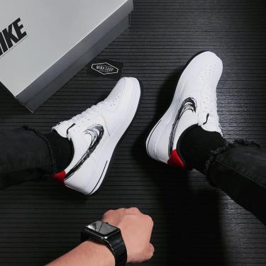 Giày Nike Air Force 1 Low Brushstroke White Black **