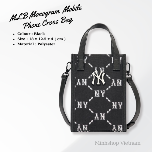 Túi MLB Monogram Diamond Jacquard Mobile Phone Cross Bag New York Yankees  3ACRH012N-50BGS