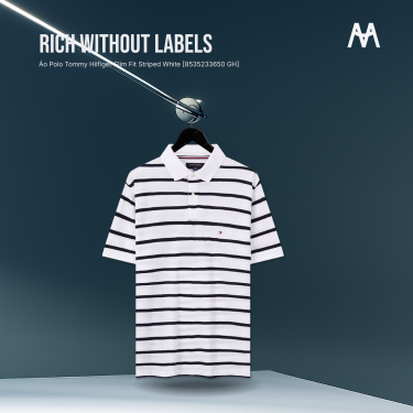 Áo Polo Tommy Hilfiger Slim Fit Striped White [8535233650 GH] - Image 1