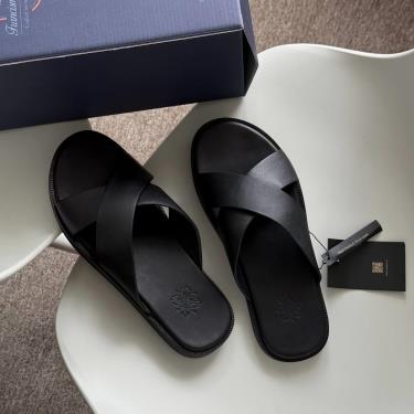 Dép Francis Mantini Cavania Sandal Triple Black  Leather [23351FMCSTB ] - Image 1