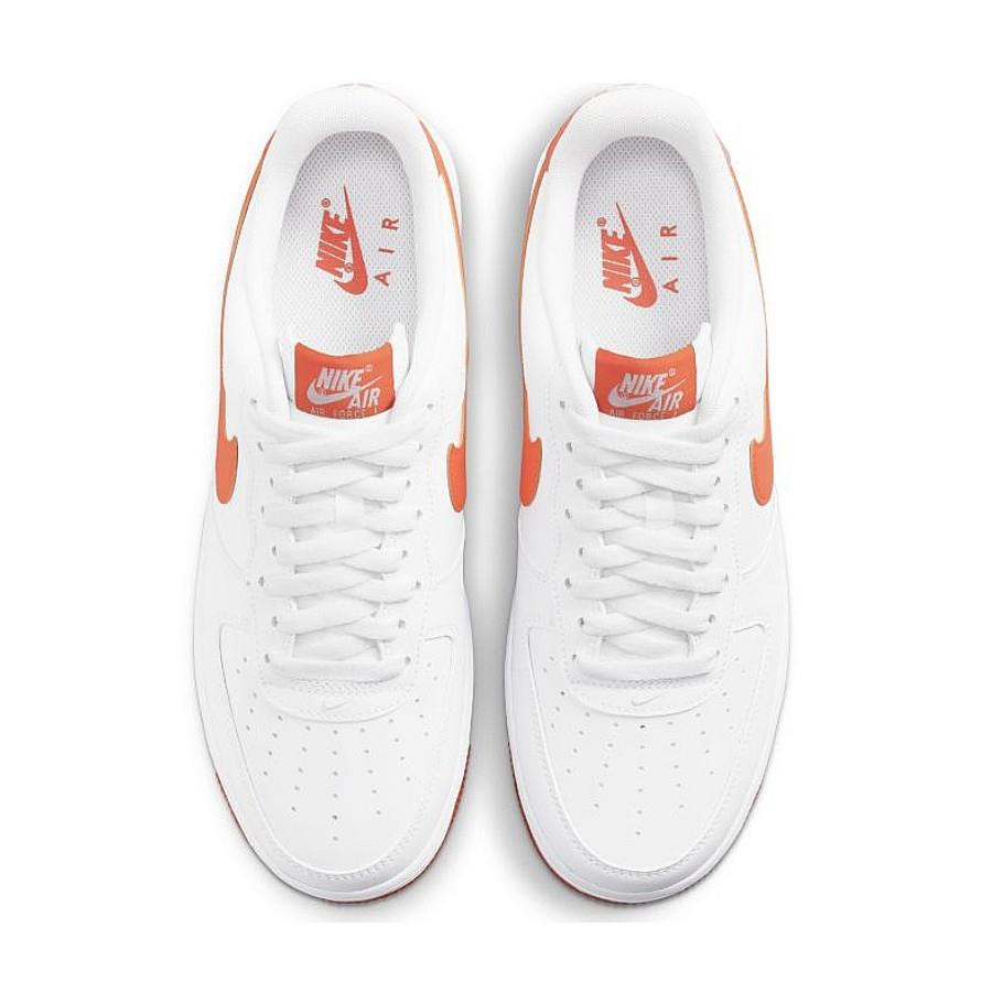Nike Air Force 1 07 LV8 Orange Swoosh White CD0888-100