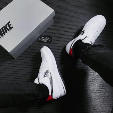 Giày Nike Air Force 1 Low Brushstroke White Black **