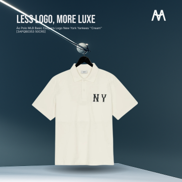 Áo Polo MLB  Basic Coopers Logo New York Yankees ''Cream'' [3APQB0353 50CRS] - Image 1