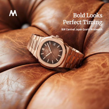 Đồng Hồ I&W Carnival Japan Quartz Wristwatch ''Gold-Brown'' [8161L] - Image 1