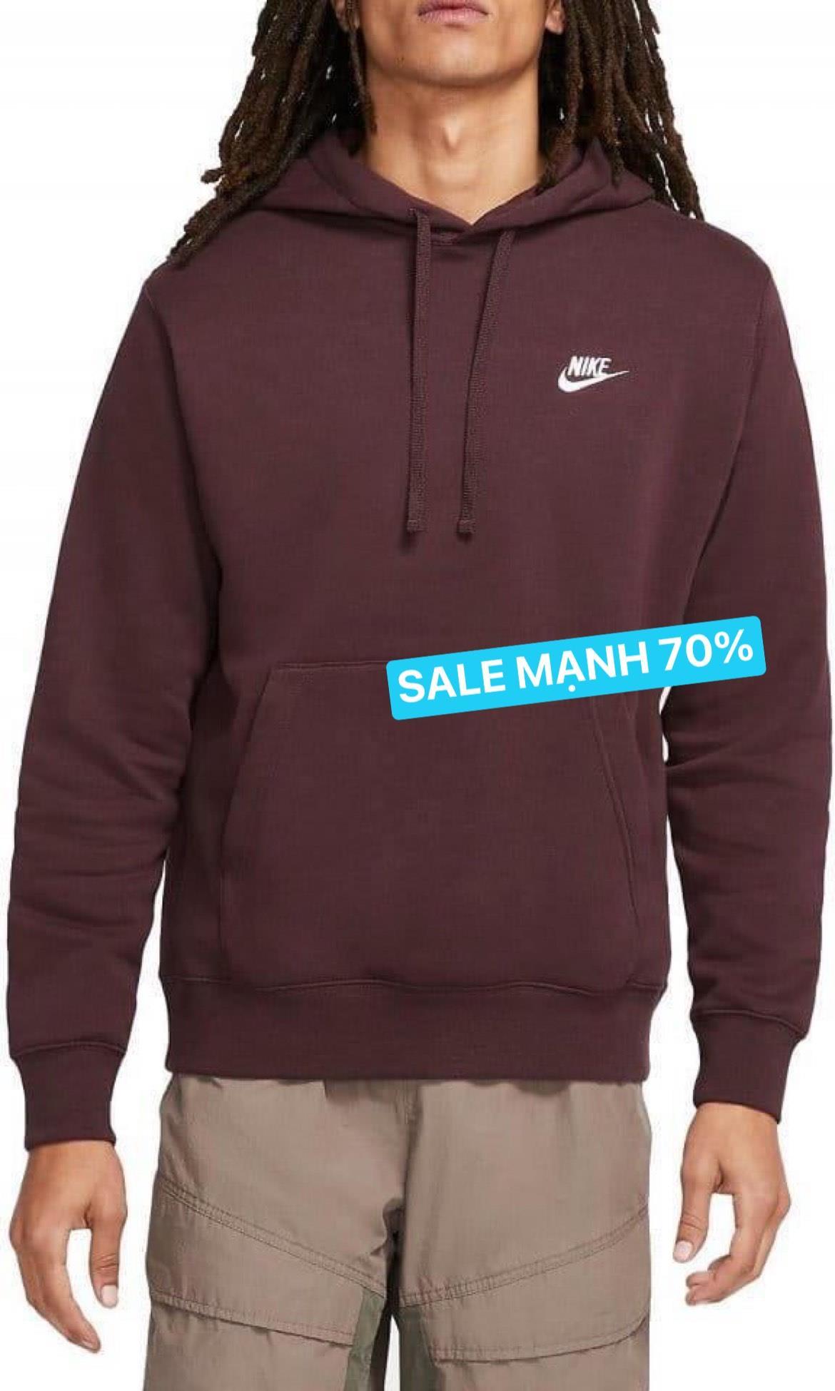  - BEST DEAL ~~ Áo Hoodie Nike Sportswear Club Fleece Pullover  Dark red [bv2654 263] ÁP DỤNG CHUYỂN KHOẢN